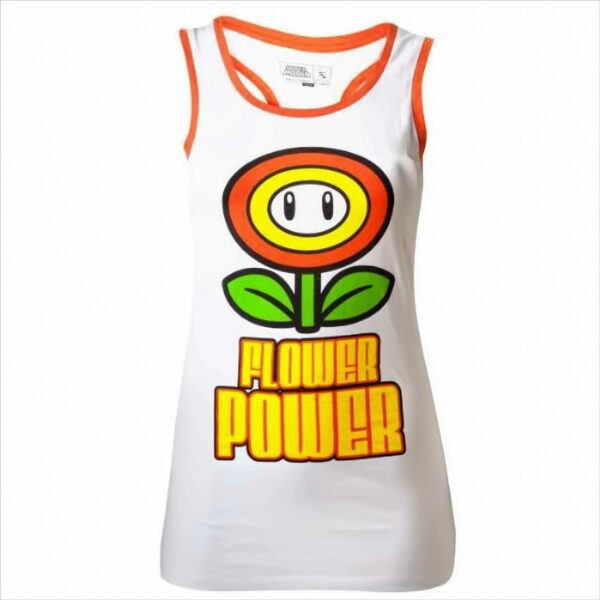 Nintendo Girls- Top Flower Power, weiss -L-