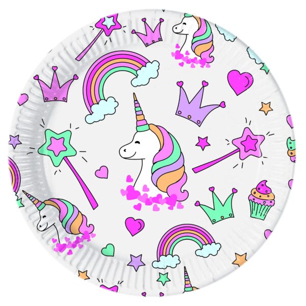 Magic Party Regenbogen 8 Pappteller 23cm