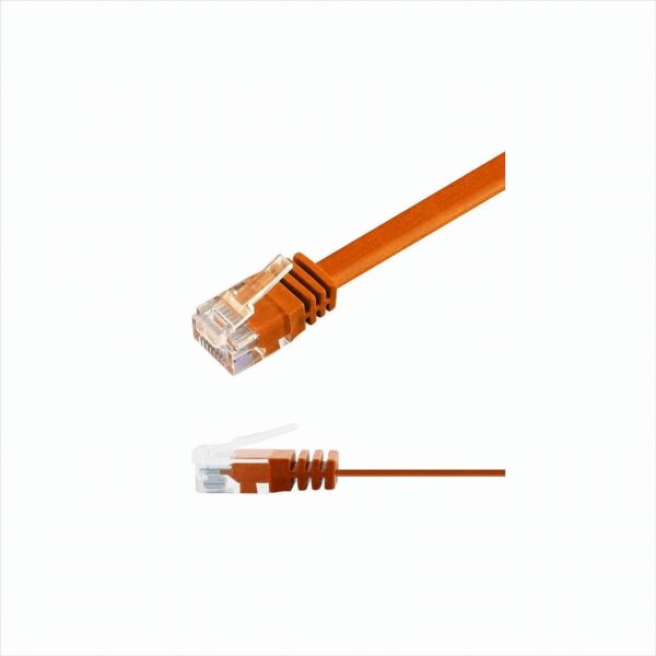 Ligawo Patchkabel Netzwerk Cat6 ultraslim Flachkabel 20m - orange