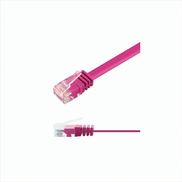 Ligawo Patchkabel Netzwerk Cat6 ultraslim Flachkabel 7m - magenta