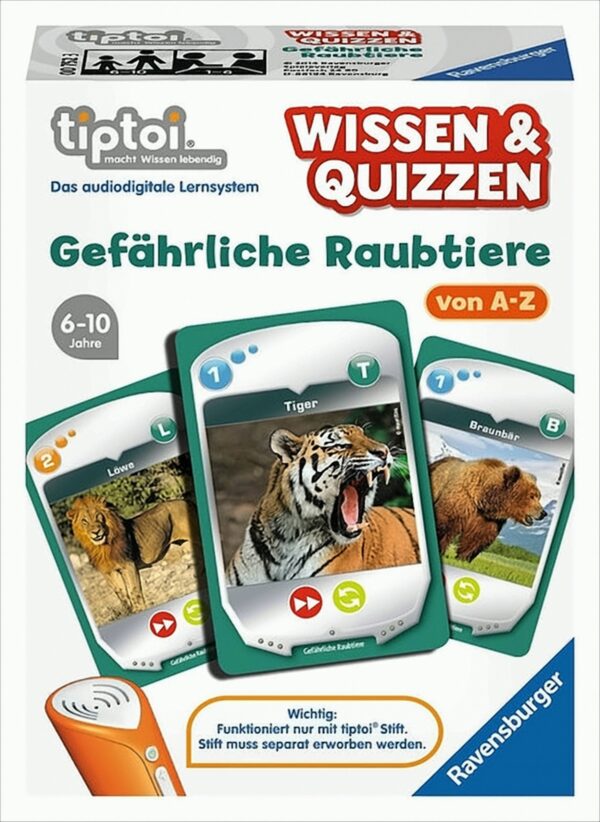 tiptoi Spiel Wissen & Quizzen: Gefährliche Raubtiere