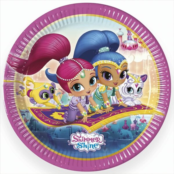 Shimmer und Shine - Glitter Friends 8 Pappteller 23cm