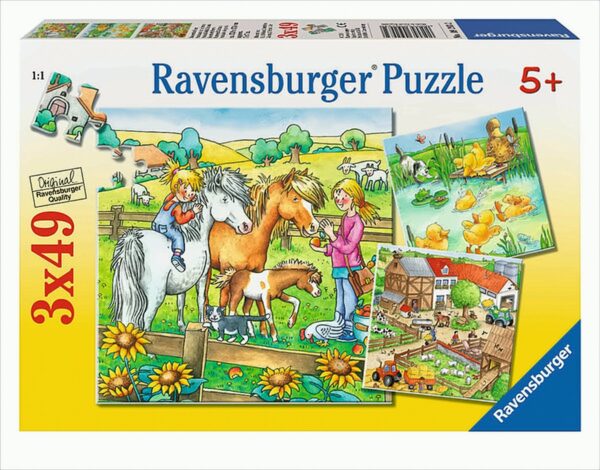 3 x 49 Teile Puzzleset - Bauernhoftiere