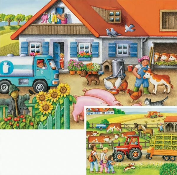 Ravensburger - Bauernhof, 2 x 20 Teile Puzzle