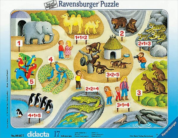 Erstes Zählen 1 bis 5,  Rahmenpuzzle