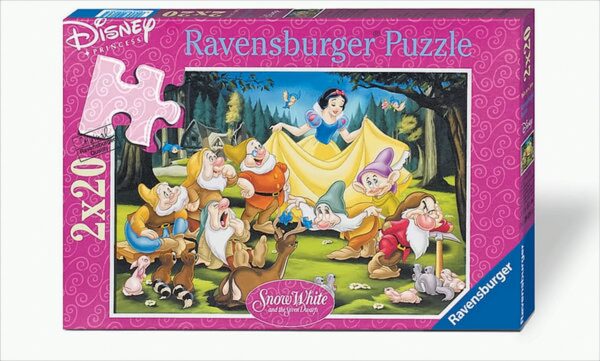 Schneewittchen bei den Zwergen, 2 x 20 Teile Puzzle