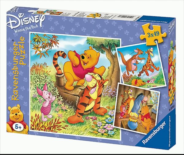 Winnie Pooh, 3 x 49 Teile Puzzle