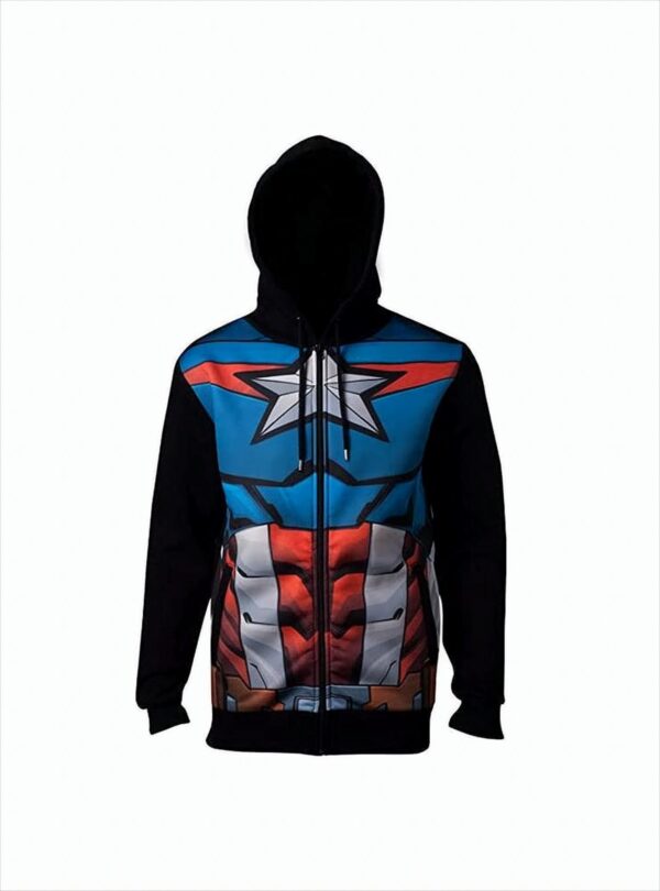 Bioworld Avengers Captain America Hoodie XXL Schwarz