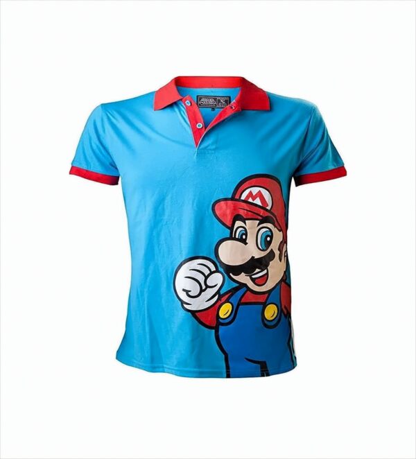 Super Mario Polo-Shirt S Mario S blau/rot