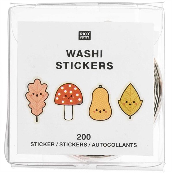 Washi Sticker Funny Fall Herbst Blätter 200 Stück