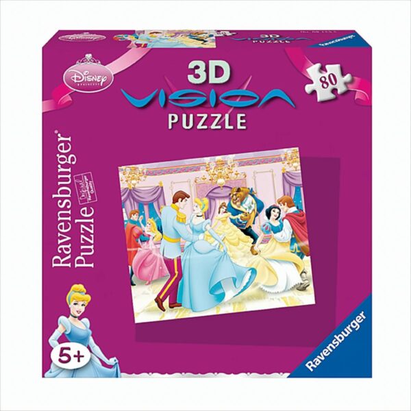 Ravensburger 09123 - Tanzende Prinzessinnen, 80 Teile 3D Vision Line Puzzle