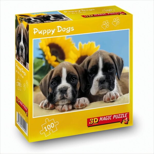 3D Magic Puzzle 55142 - 3D Magic Puzzle 100 Teile Puppy-Dogs, 100 Teile