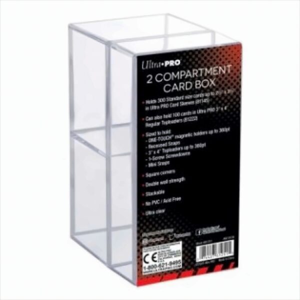 UltraPRO - 2-Compartment Card Box - Clear