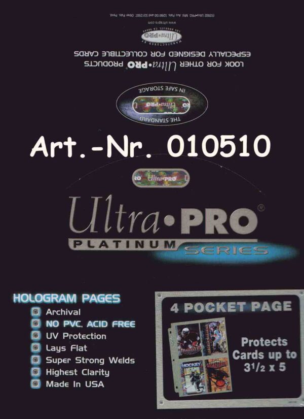 UltraPRO - 4-Pocket Platinum Pages Fix100