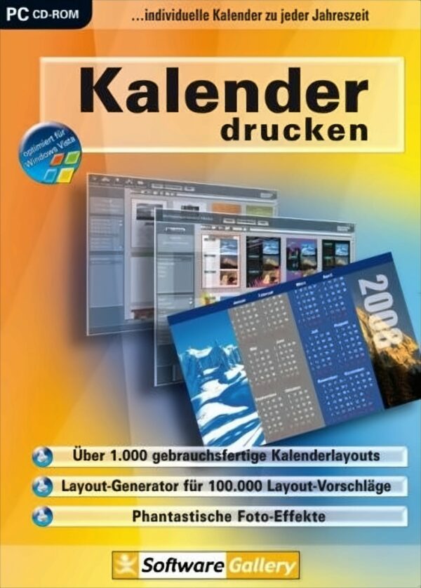 Kalender drucken für Windows Vista