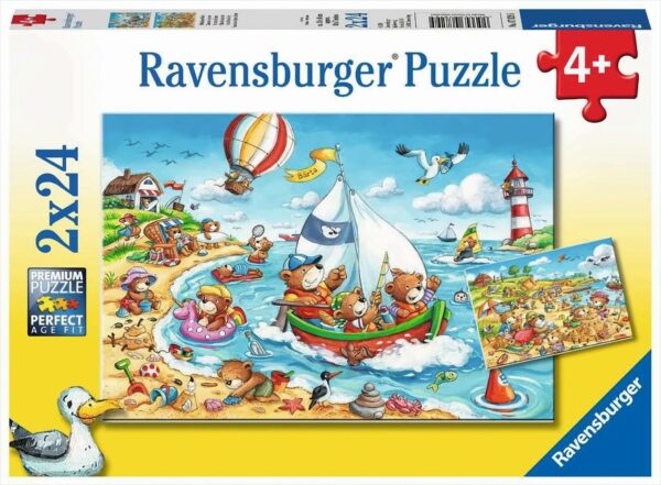 Urlaub am Meer, 2 x 24 Teile Puzzle