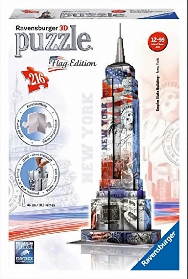 Flag Edition Empire State Building - 3D Puzzle-Bauwerke, 216 Teile