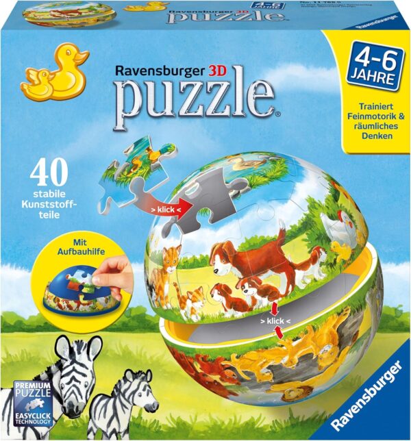 Ravensburger 11768 - Tiermütter & Kinder - 40 Teile puzzleball