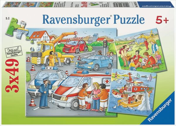 Einsatz am Unfallort, 3 x 49 Teile Puzzle