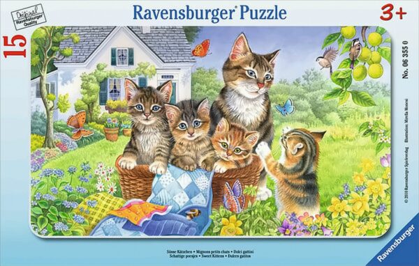 Ravensburger Puzzle - Rahmenpuzzle - Süsse Kätzchen, 15 Teile