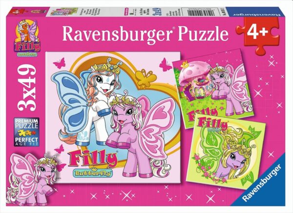 Ravensburger Puzzle - Filly Schmetterlingsfreunde, 3x49 Teile