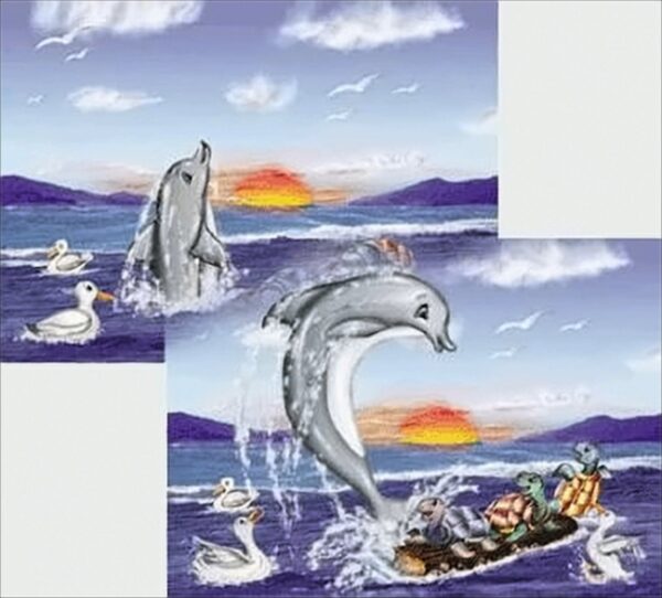 Tanzender Delfin, 60 Teile Hologramm Puzzle