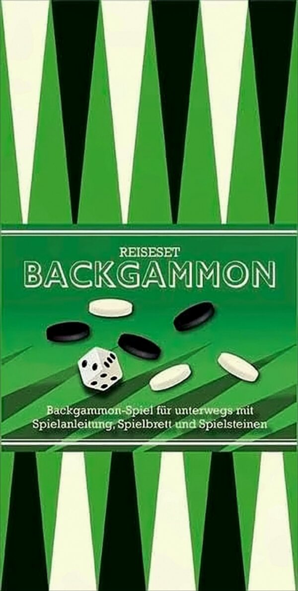 Backgammon: Backgammon-Spiel für unterwegs mit Spielanleitung, Spielbrett und Spielsteinen