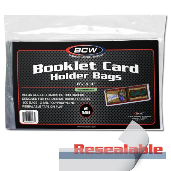 BCW Booklet Card Holder Bags Resealable (100 ct.)