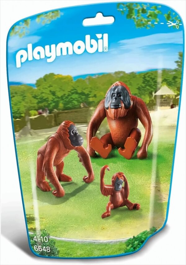 PLAYMOBIL Family Fun 6648 2 Orang-Utans mit Baby, Ab 4 Jahren