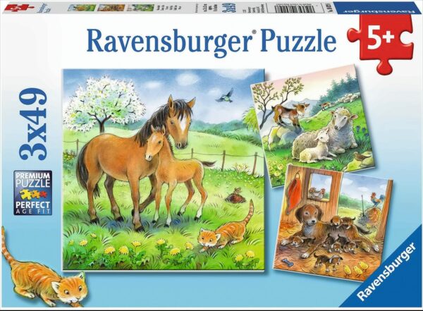 Kuschelzeit  - 3 x 49 Teile Puzzle