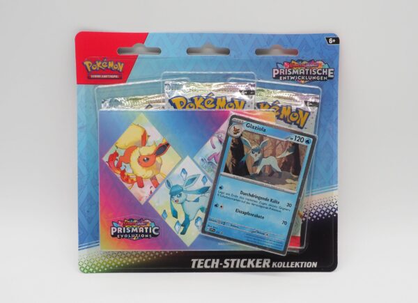 Pokemon Karmesin & Purpur Prismatische Entwicklungen TECH-Sticker Kollektion 3er Blister Glaziola