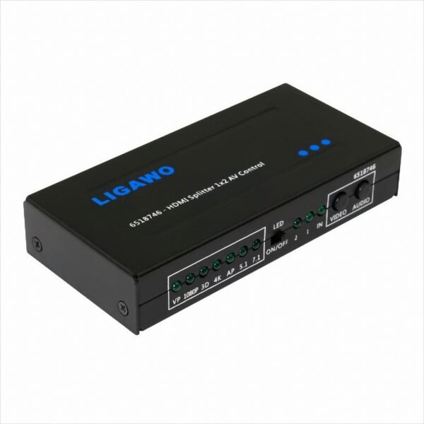 Ligawo 6518746 HDMI Splitter 1x2 - 4K*2K 3D Audio/ EDID Steuerung