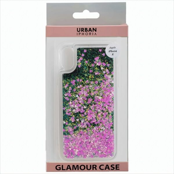 URBAN STYLE Back Cover GLAMOUR BLACK FRAME kompatibel zu Apple iPhone X - Pink