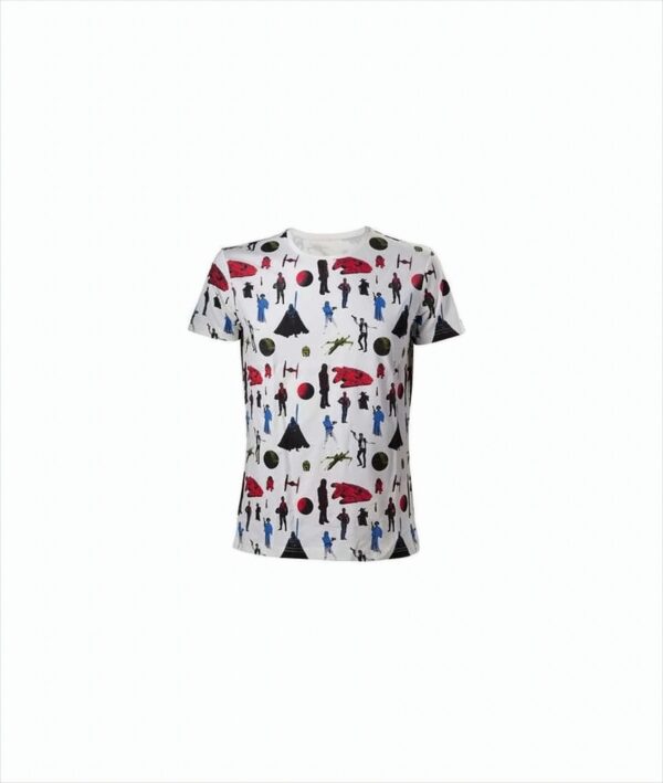 Star Wars T-Shirt -L- All Over Print, weiss