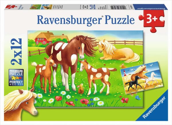 Ravensburger Puzzle - Wehende Mähnen, 2x12 Teile