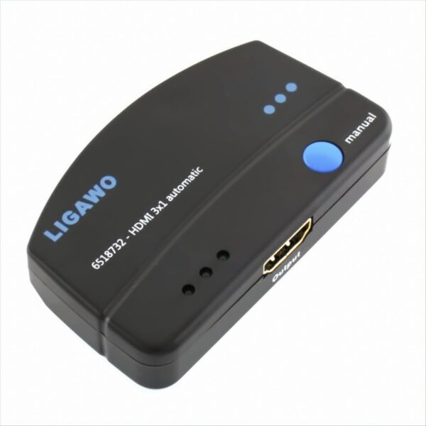 Ligawo 6518732 HDMI Switch 3x1 automatisch IR Extender Fernbedienung