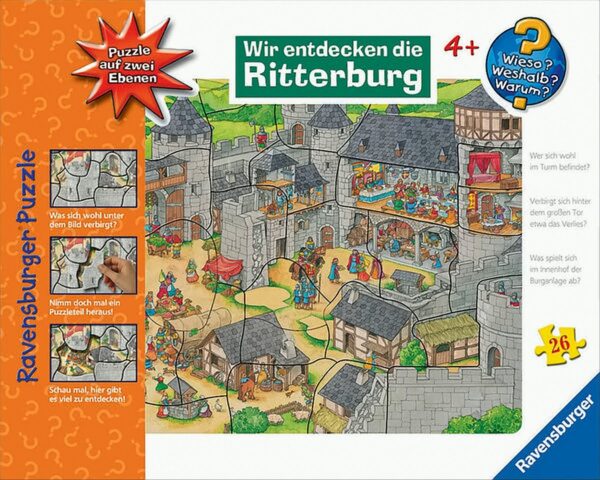 Ravensburger Puzzle - Rahmenpuzzle - Wir entdecken die Ritterburg - 26 Teile