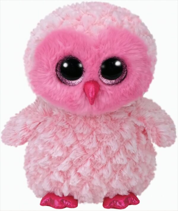 Ty Plüsch - Beanie Boo's Large - Twiggy, Eule pink/weiss 42cm