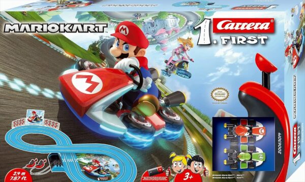 Carrera First Nintendo Mario Kart Rennbahn für Kinder ab 3 Jahren Mario Vs. Yoshi