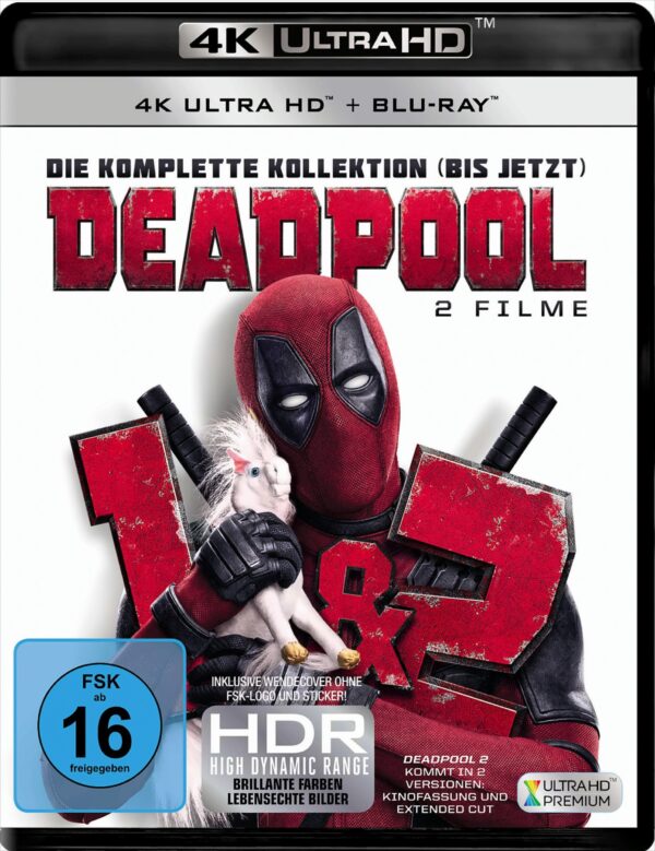 Deadpool 1+2 (3 Blu-rays 4K Ultra HD) (+ 3 Blu-rays 2D)